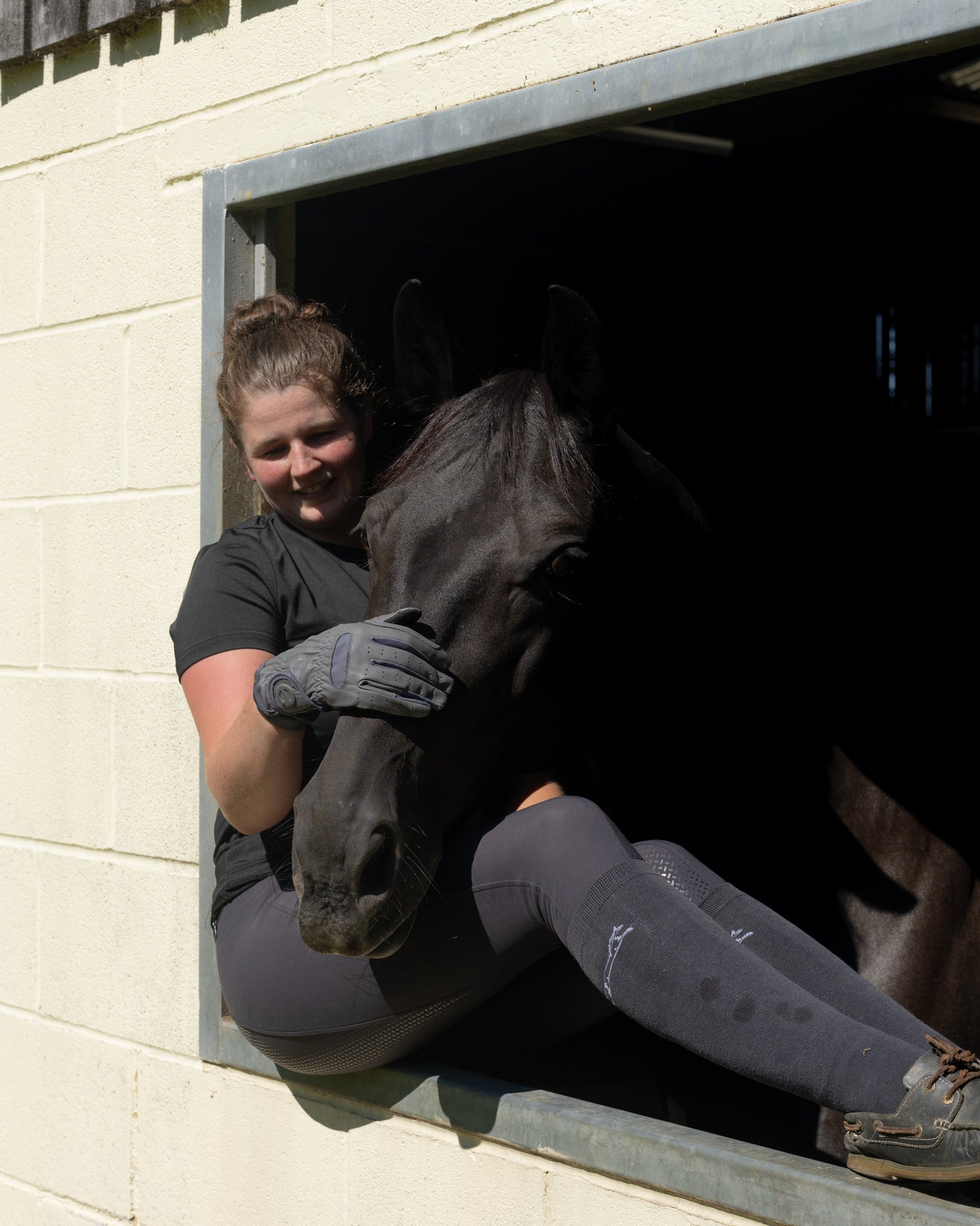 eQUEST GripPro LEATHER - Equestrian Riding Gloves - Grey