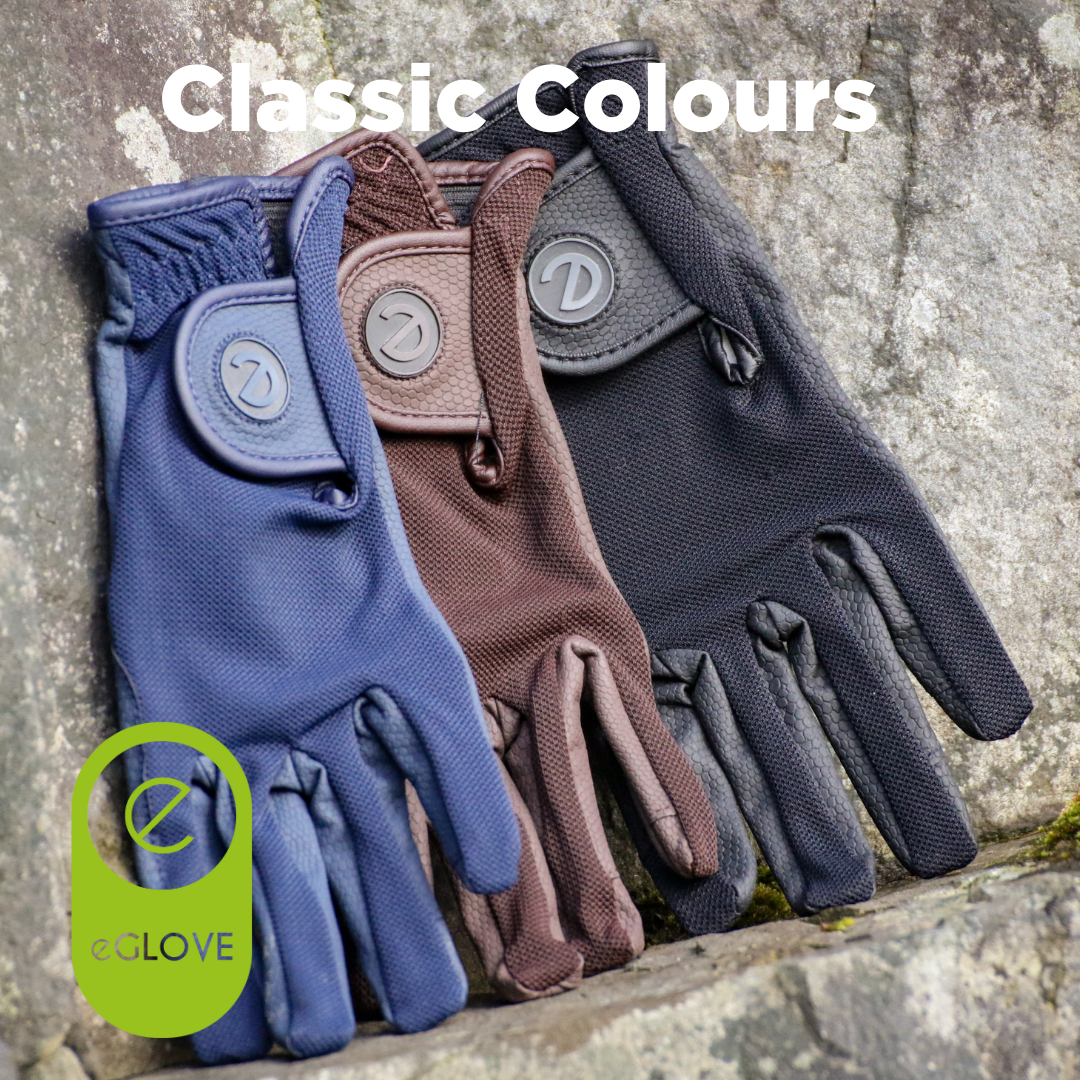 eQUEST GripPro X-LITE Lightweight Equestrian Gloves - Blue - Plain Cuff