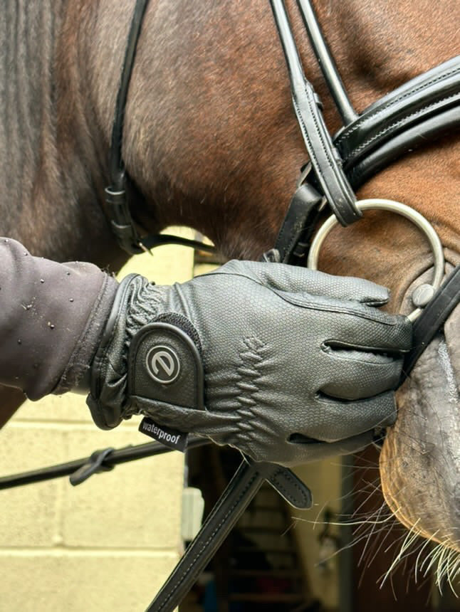 eQUEST GripPro Winter Edition WATERPROOF - Award winning Waterproof Winter Equestrian Riding Gloves - Black - END OF SEASON SALE