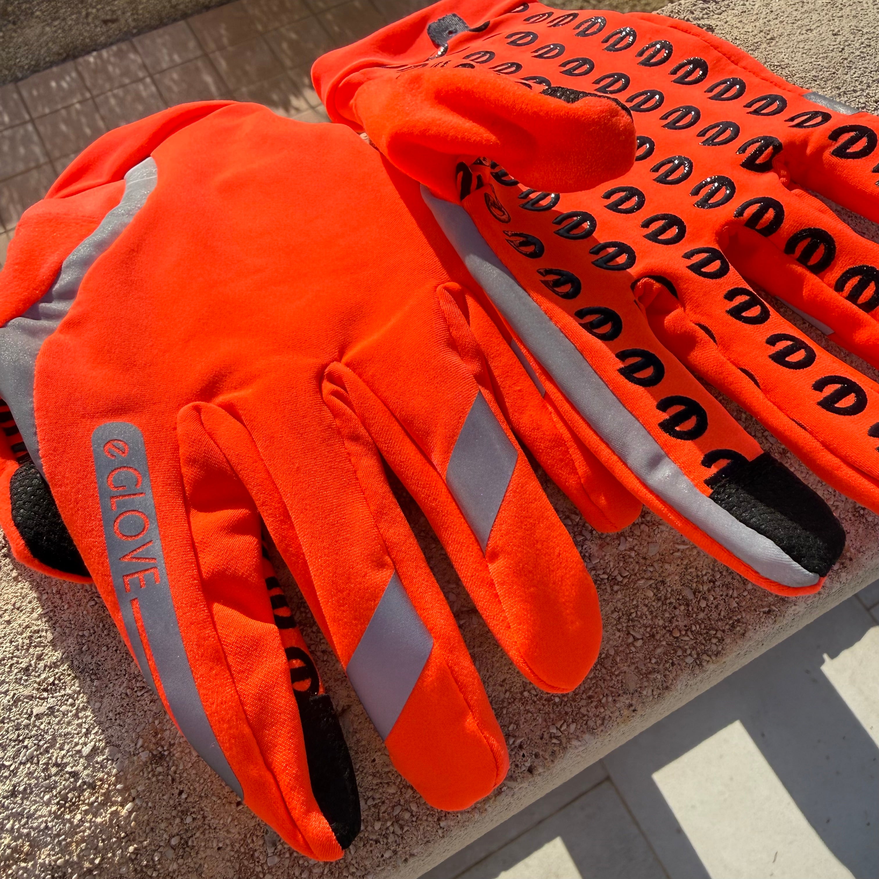 eGLOVE Hi-Vis Run Gloves – Orange | Touchscreen Running Gloves