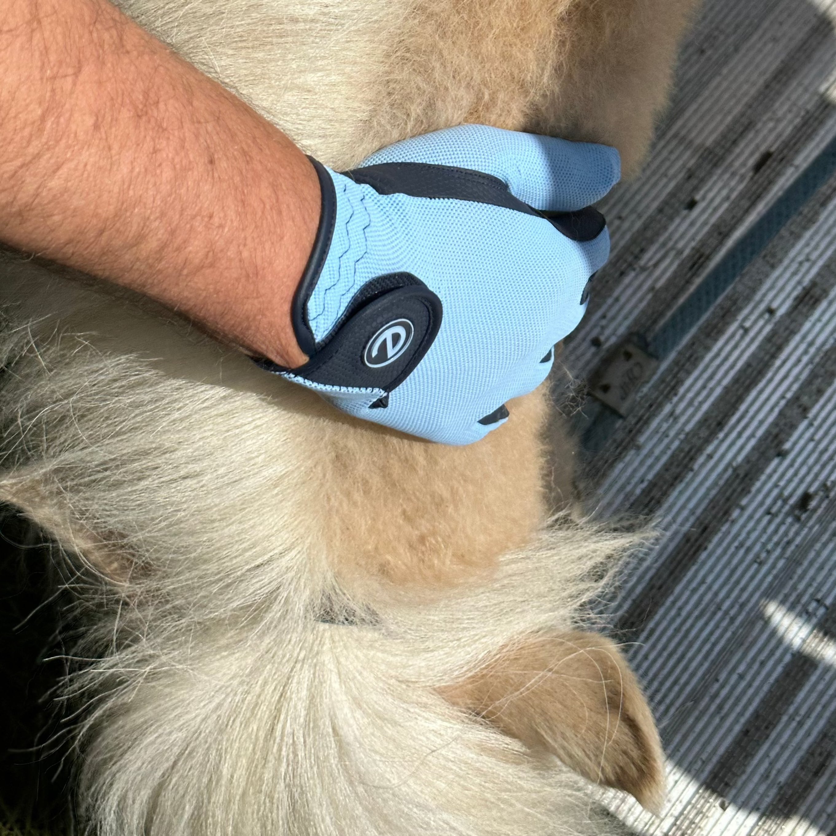 eQUEST GripPro X-LITE Lightweight Equestrian Gloves - Baby Blue - Plain Cuff