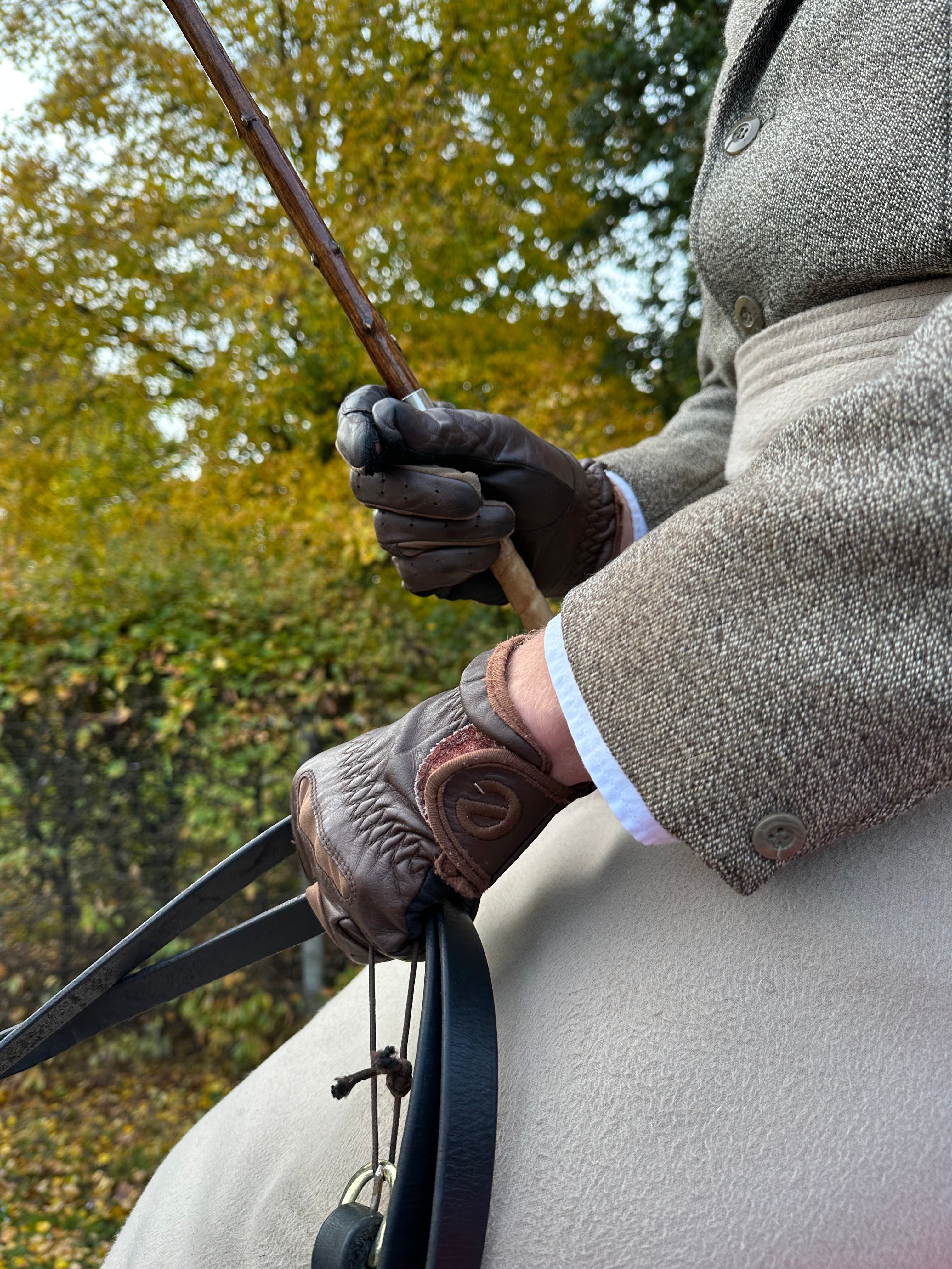 eQUEST GripPro LEATHER - Equestrian Riding Gloves - Chocolate Brown