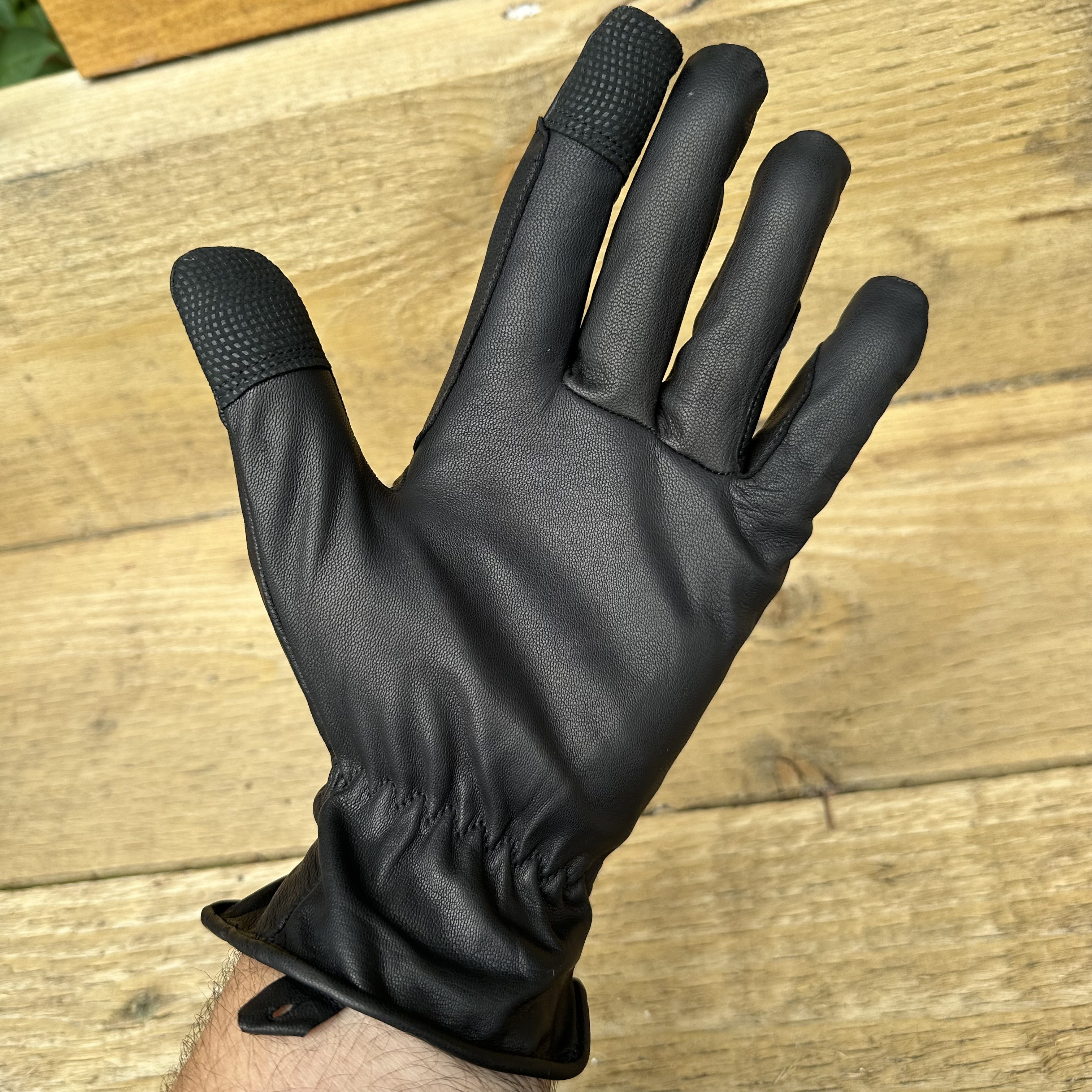 eQUEST GripPro Western Equestrian Riding Gloves  - Leather - Thinsulate Lined - Black