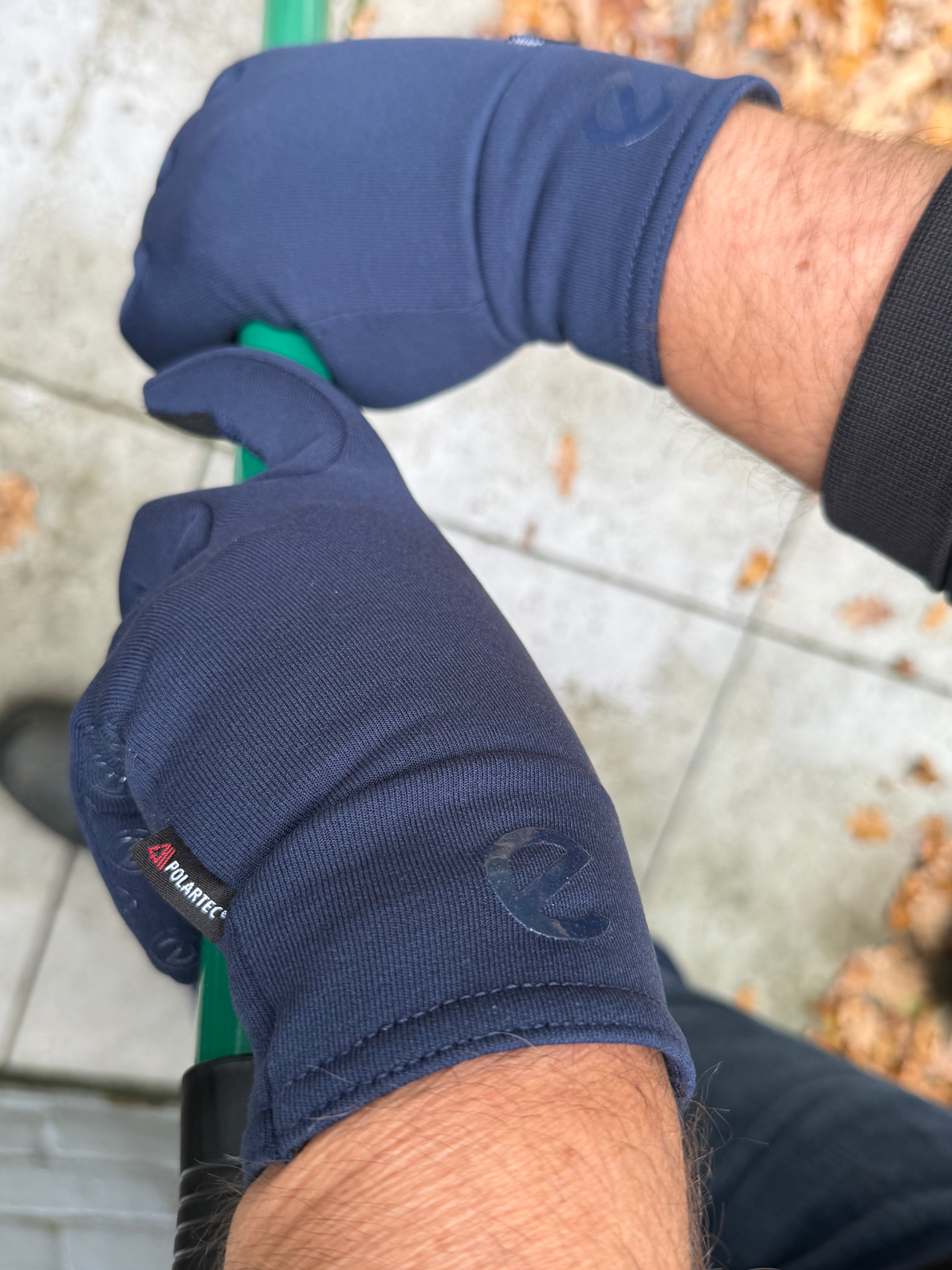 eQUEST Winter Elite Fleece Equestrian Gloves - Polartec Powerstretch Pro - Blue