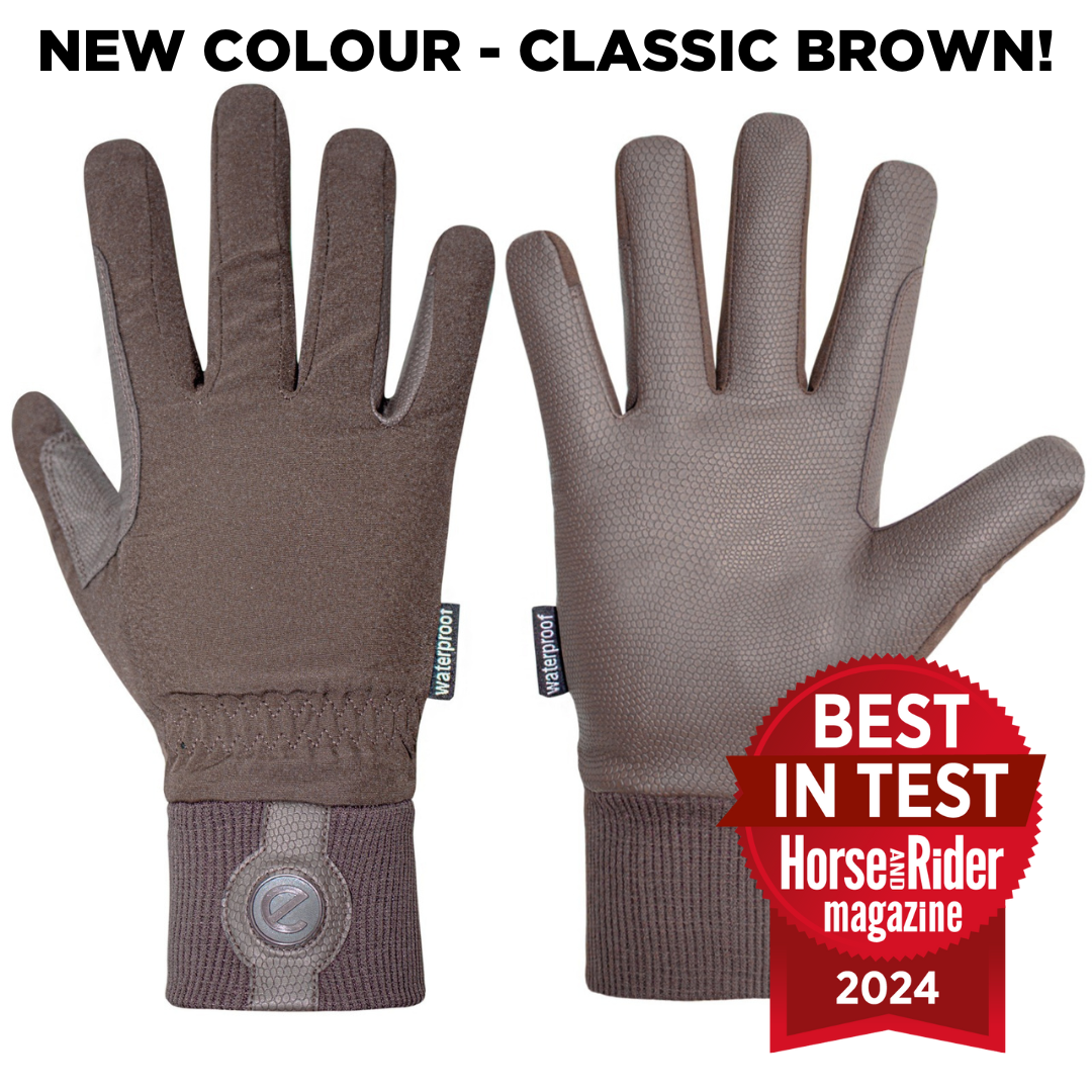 eQUEST Waterproof - Award Winning Waterproof Equestrian Riding & Yard Gloves - Brown