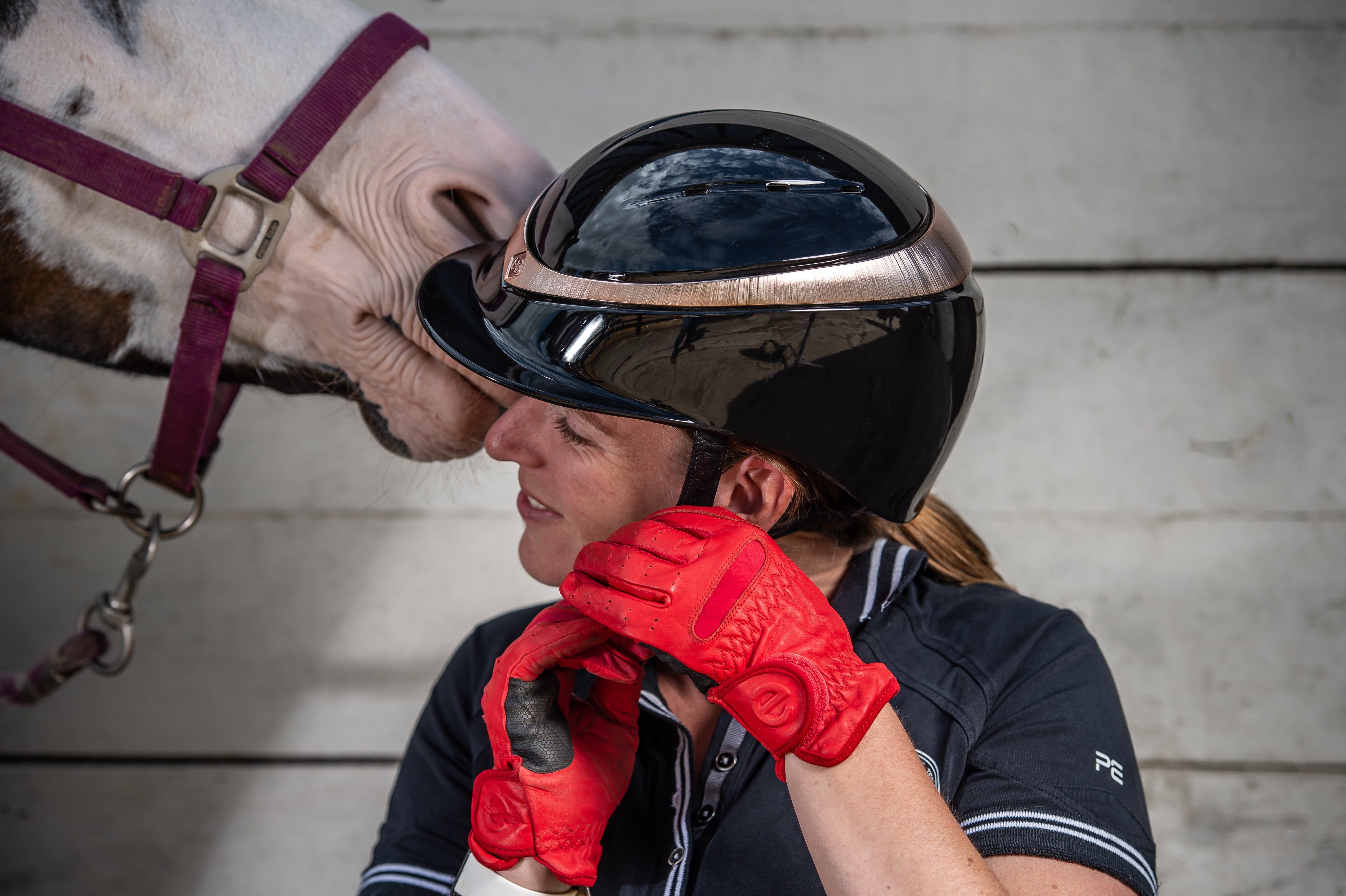 eQUEST GripPro LEATHER Equestrian Riding Gloves - Chilli Red - RETIREMENT SALE