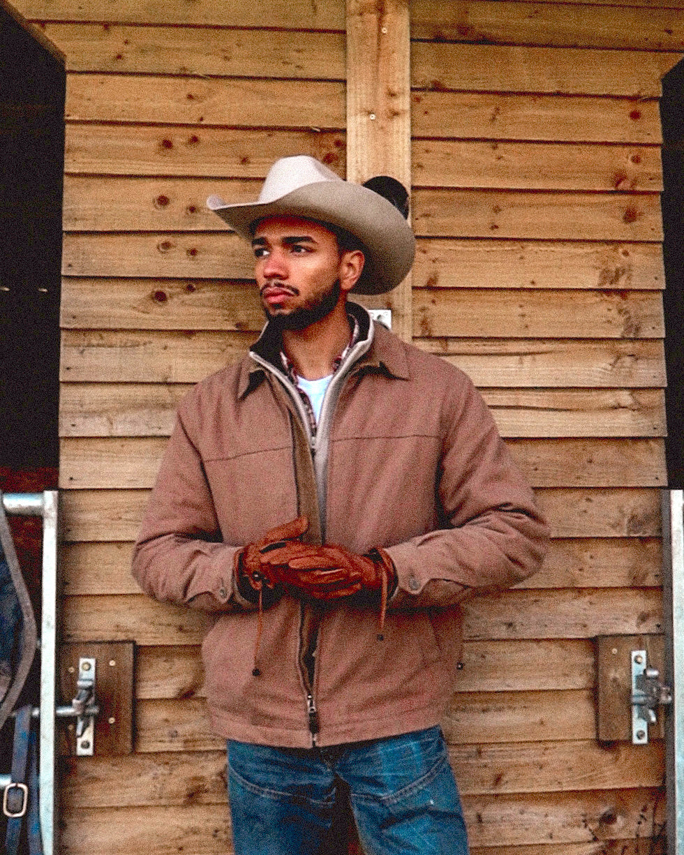 eQUEST GripPro Western Equestrian Riding Gloves - Leather - Unlined - Tan