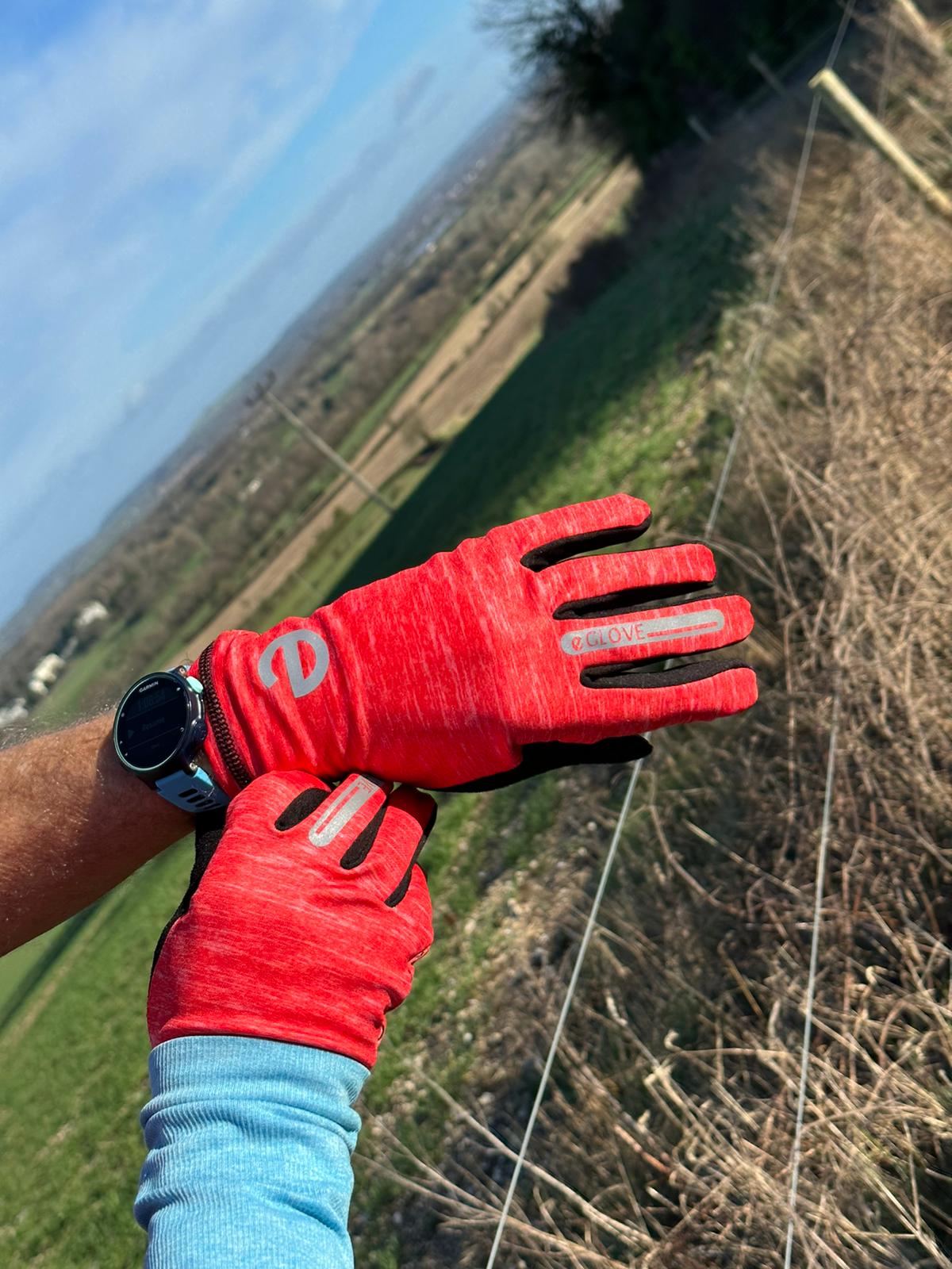 RUN - Red - Touch Screen Running Gloves