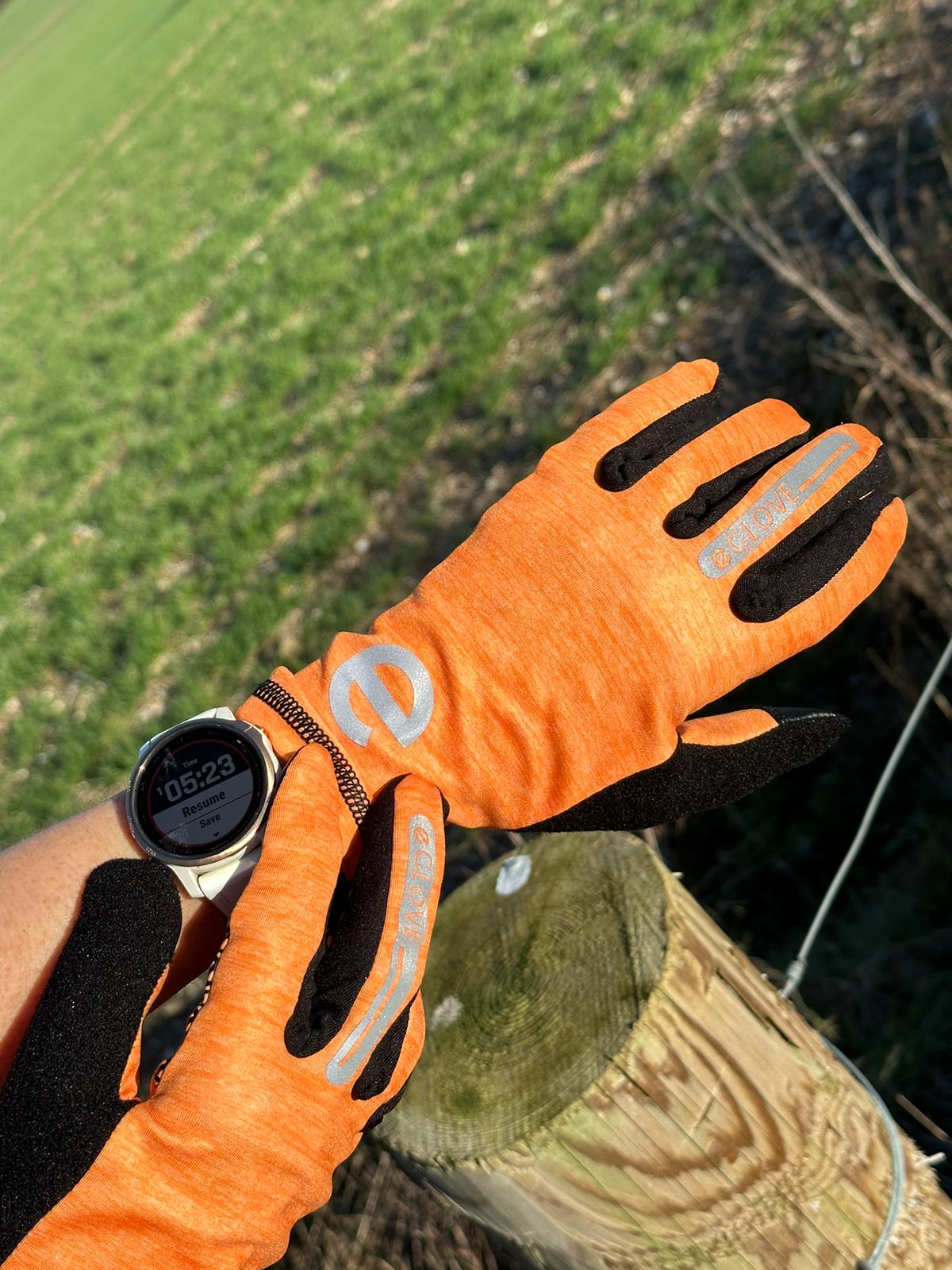RUN - Orange - Touch Screen Running Gloves