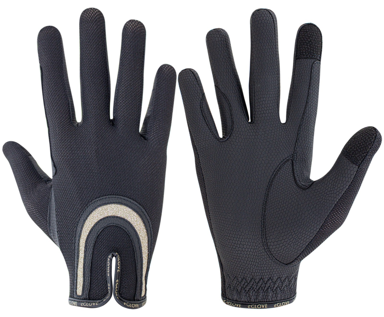 eQUEST GripPro X-LITE Pro Pull - Black Gold Glitter Horseshoe