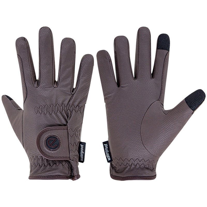 eQUEST GripPro Winter Edition WATERPROOF - Award winning Waterproof Winter Equestrian Riding Gloves - Brown