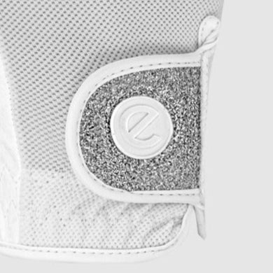 eQUEST GripPro X-LITE Lightweight Equestrian Gloves - White & Silver Glitter