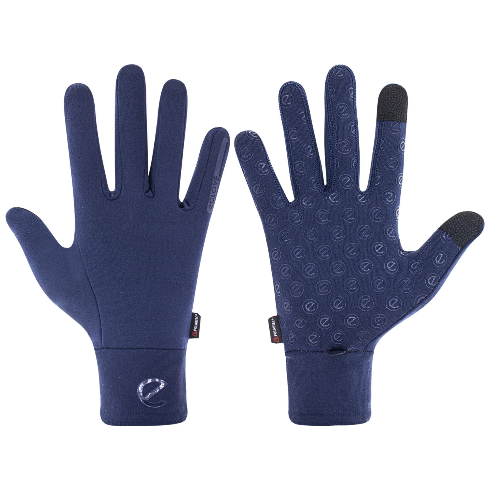 eQUEST Winter Elite Fleece Equestrian Gloves - Polartec Powerstretch Pro - Blue