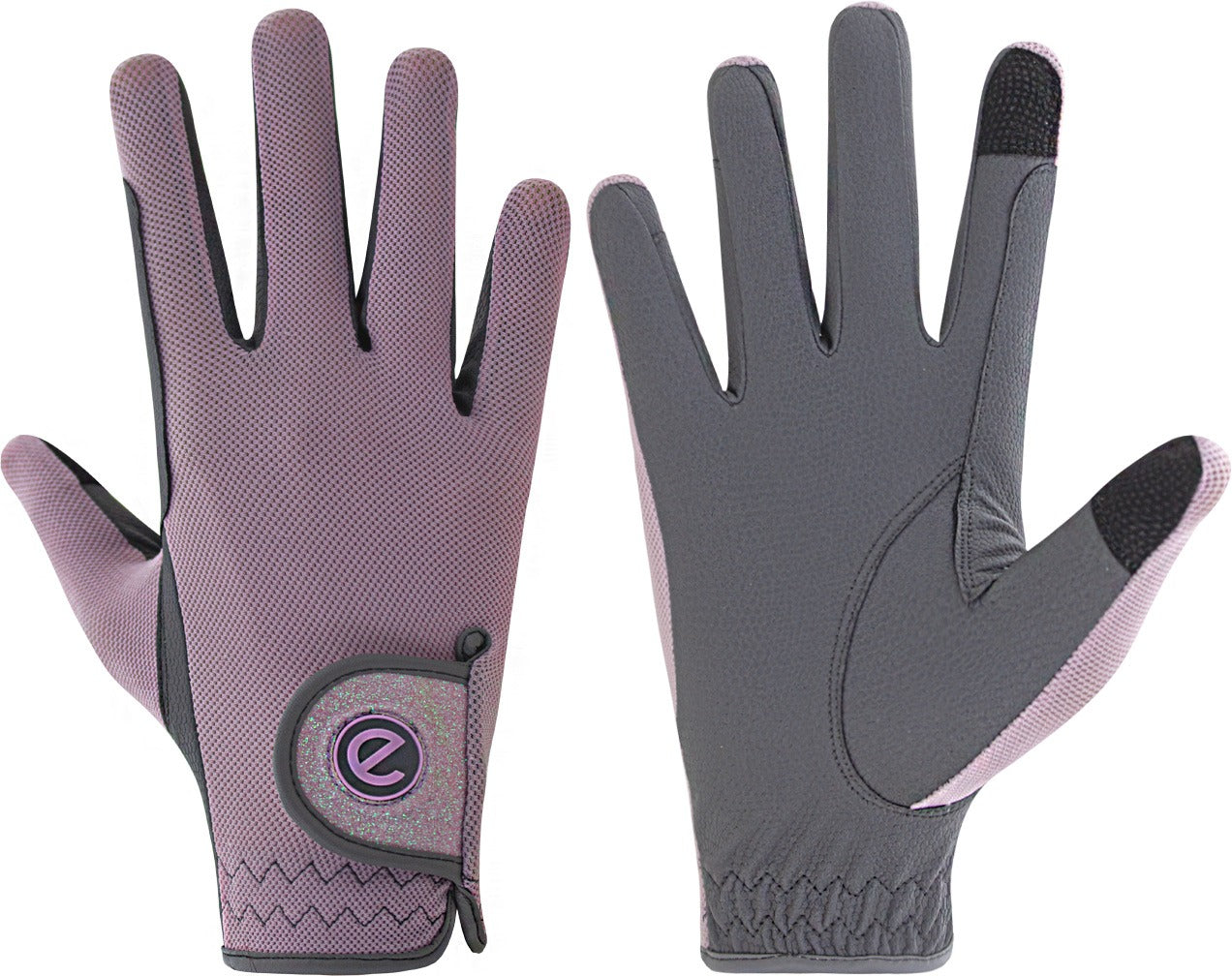 eQUEST GripPro X-LITE Riding Gloves - Pastel Pink Tonal Glitter Cuff