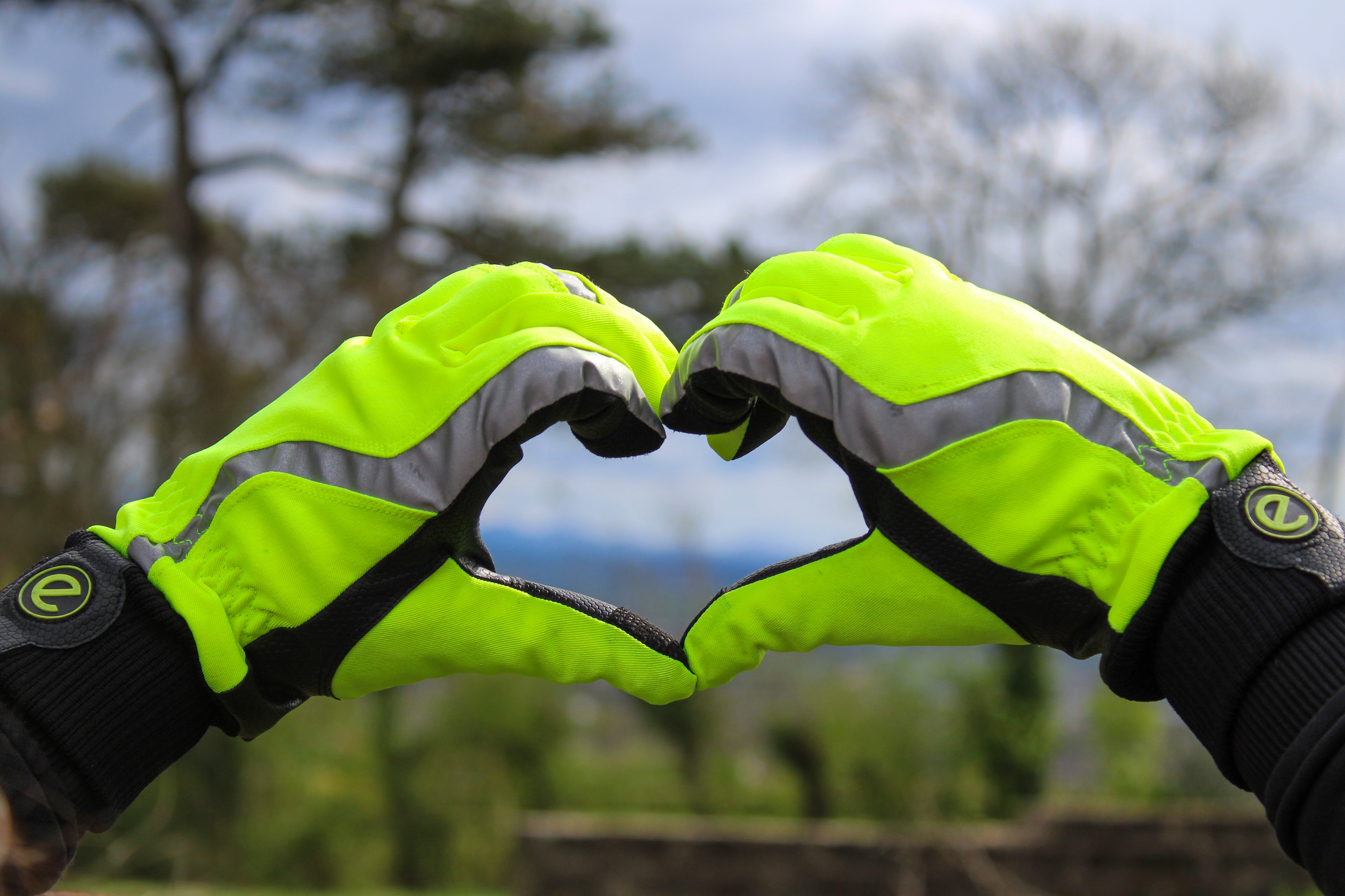 eQUEST Waterproof - Award Winning Waterproof Equestrian Riding & Yard Gloves - HiViz Reflective Yellow