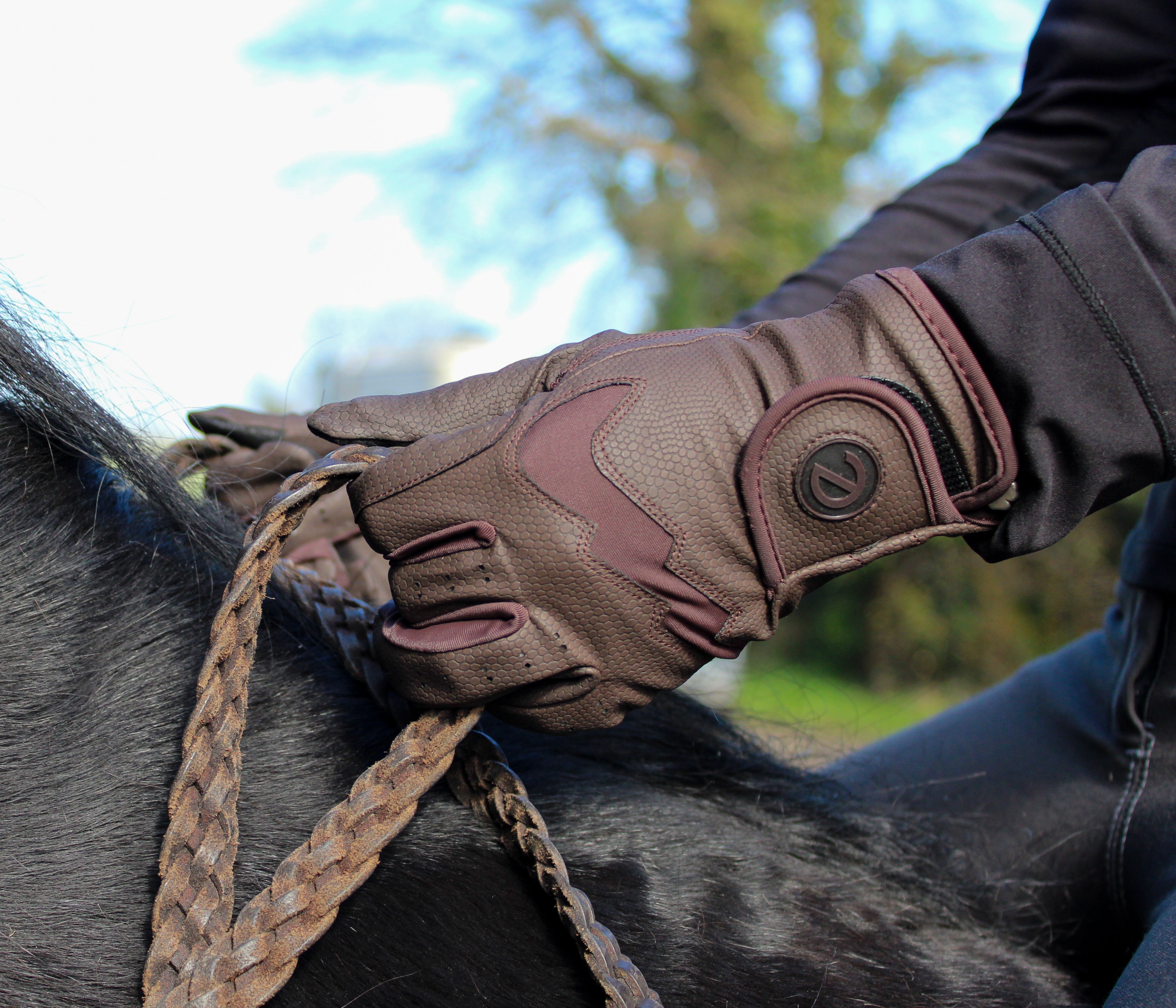 eQUEST GripPro LITE v3 Equestrian Gloves - Brown / Brown