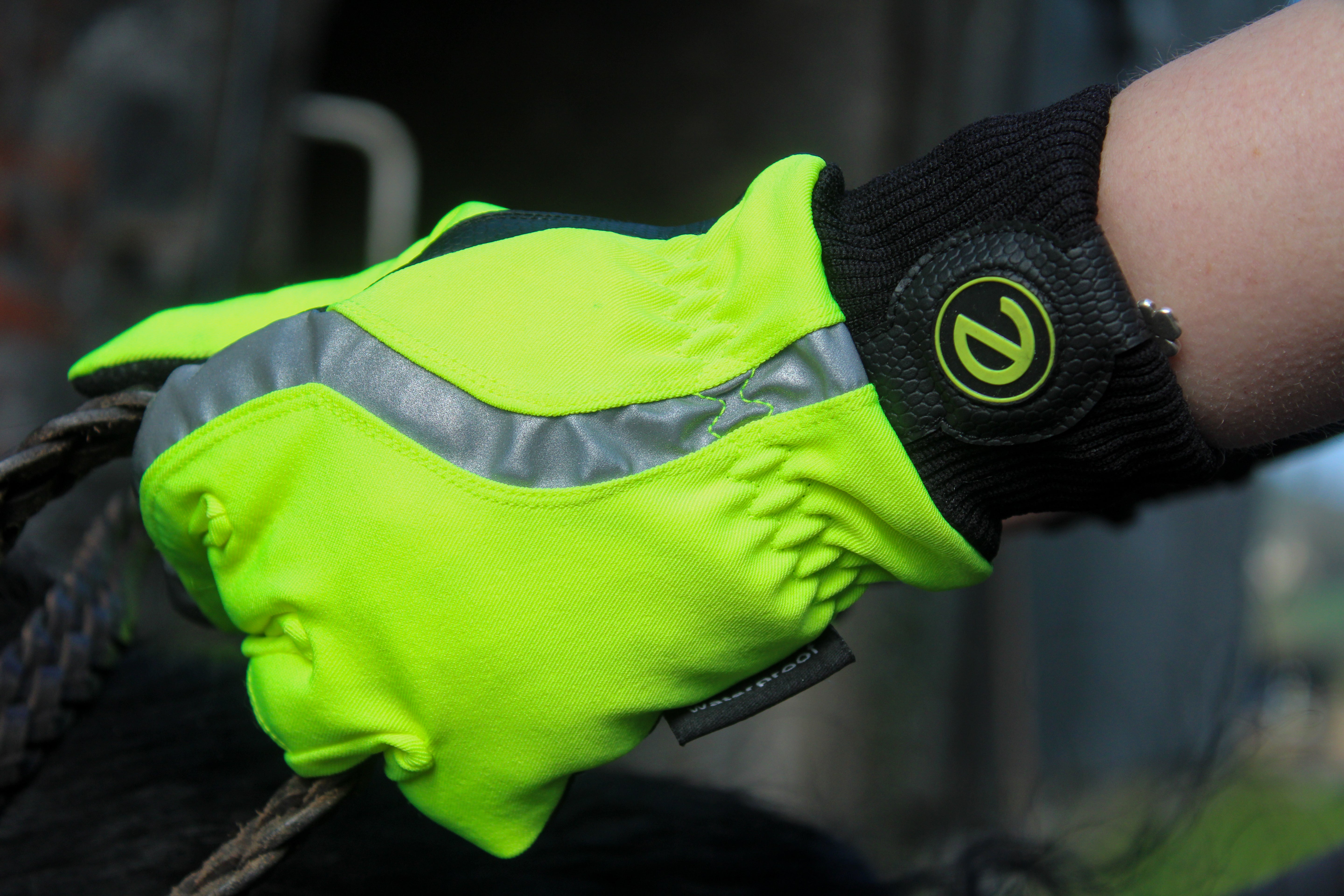 eQUEST Waterproof - Award Winning Waterproof Equestrian Riding & Yard Gloves - HiViz Reflective Yellow