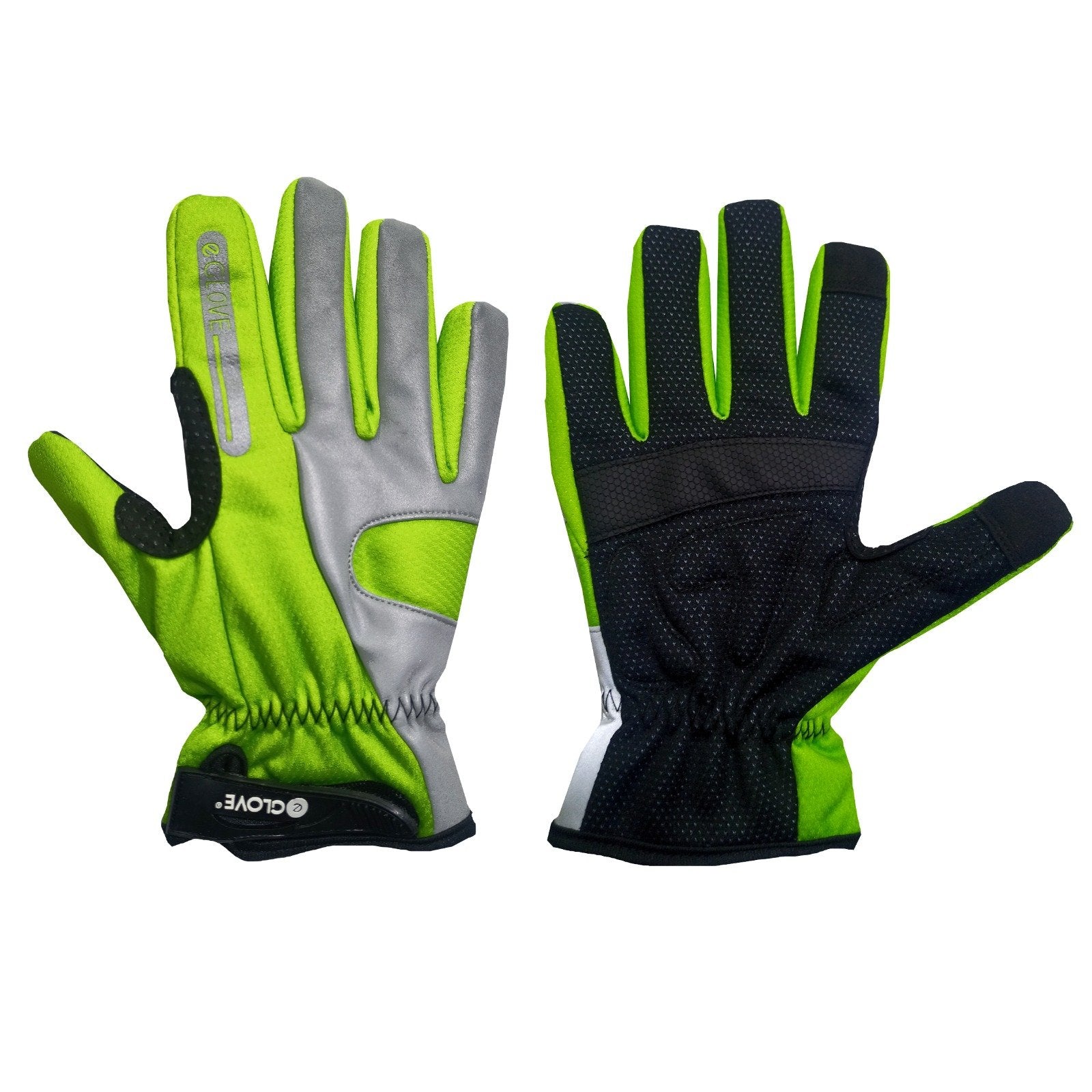 BIKE GelPro Hi-Vis Waterproof Cycling Gloves - Green - NEW & IMPROVED 2023 Model