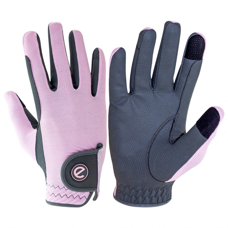 eQUEST GripPro X-LITE Lightweight Equestrian Gloves - Pastel Pink - Pl ...