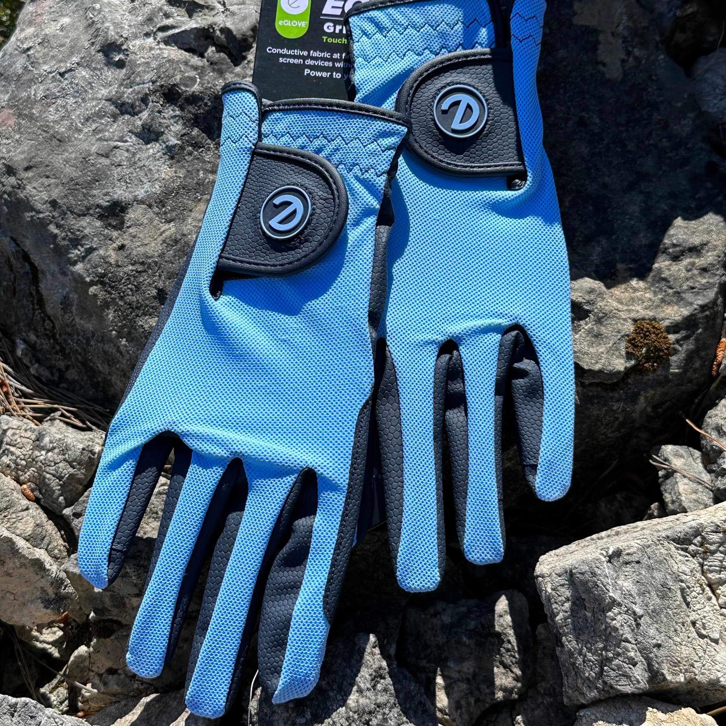 eQUEST GripPro X-LITE Lightweight Equestrian Gloves - Baby Blue - Plain Cuff