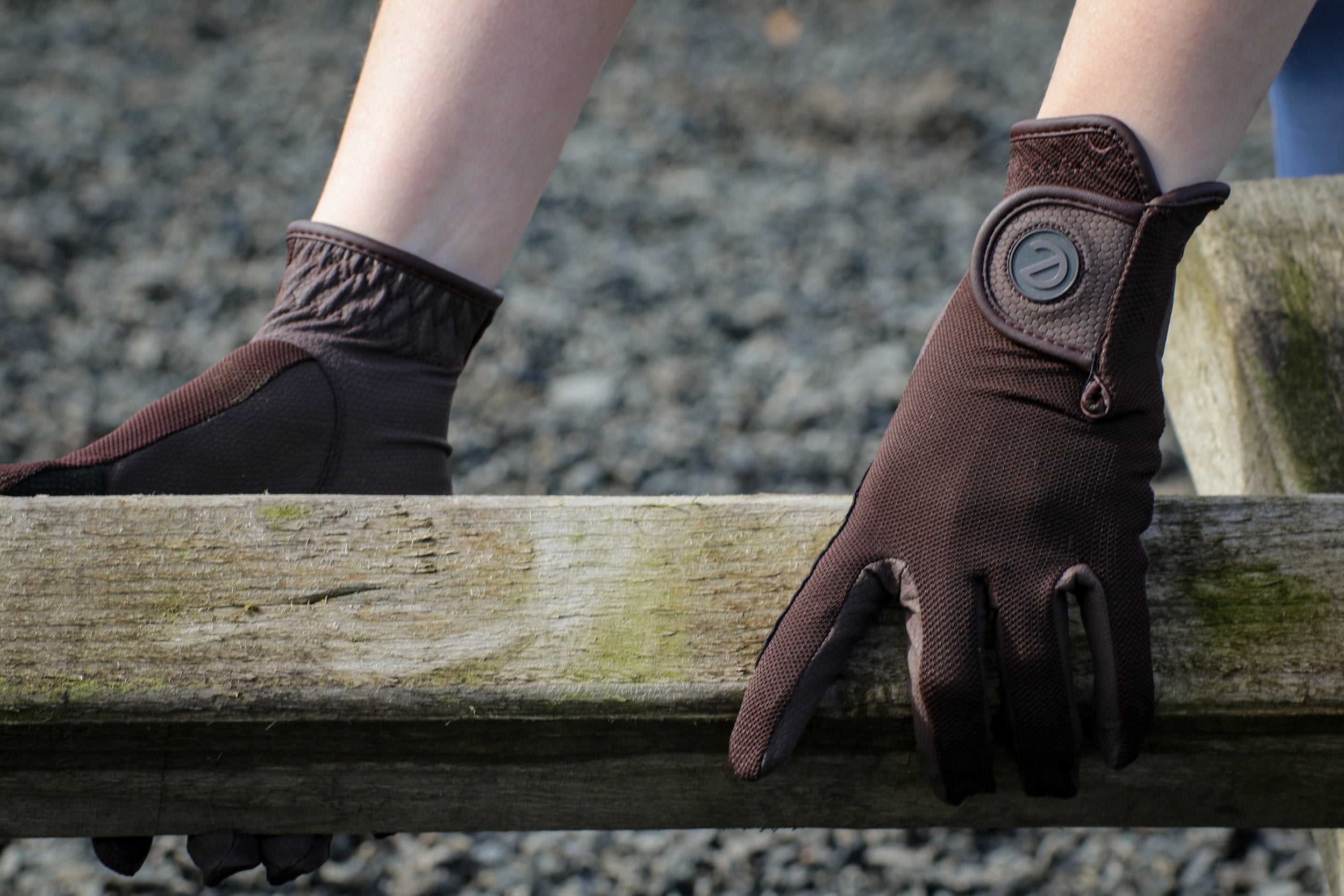 eQUEST GripPro X-LITE Lightweight Equestrian Gloves - Brown - Plain Cuff