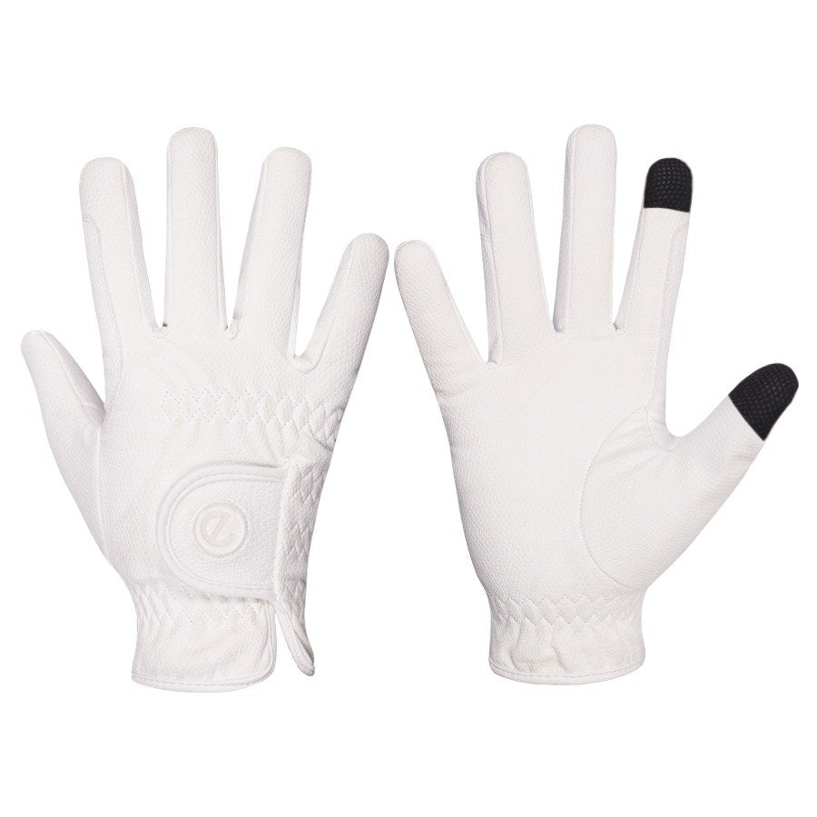 Gants D'équitation EGlove EQUEST GripPro Cuir - Gris, Adultes - Compatibles écrans Tactiles